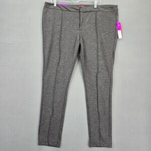 Merona Dark Gray Heather Pants NEW Stretch Skinny Fitted Knit Womens Size 18 Zip